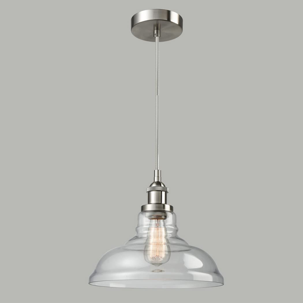 Ecopower Industrial Edison Vintage Style 1-Light Pendant Glass Hanging Light Kitchen Island Dining Pendant Lighting