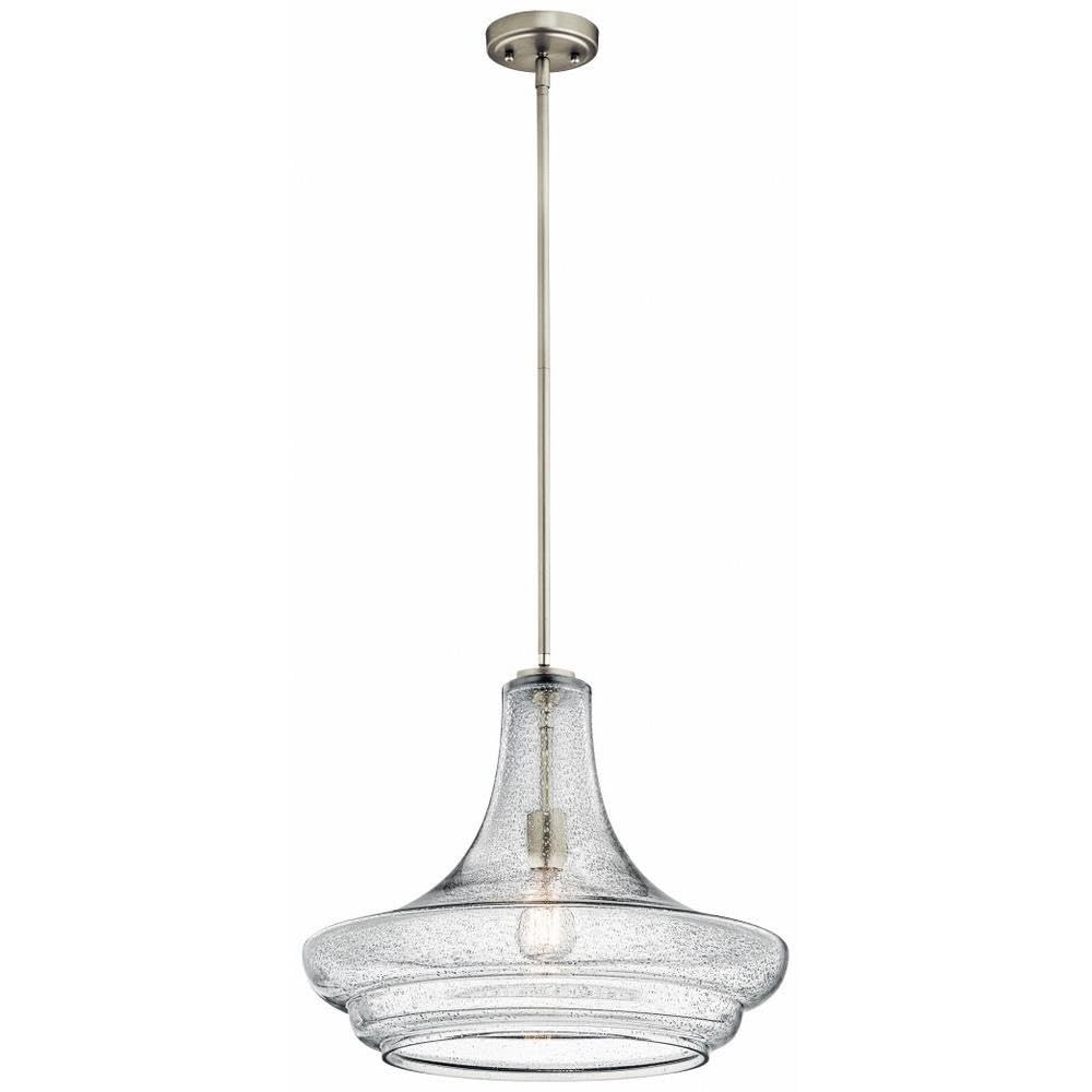 19.75" Kitchen Bell Pendant in Olde Bronze®, 1-Light Clear Glass Pendant Light, (19.75" H x 13.75" W), 42046OZ