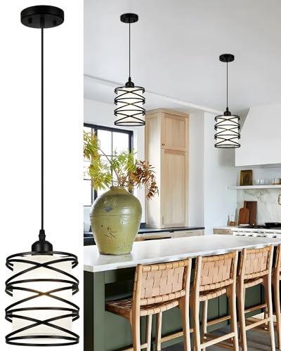 Brushed Nickel Pendant Lights for Kitchen Island, 5-Light Chandelier for Dining Room, Hanging Linear Chandeliers, Modern Dining Room Light Fixtures Pendant Light with Clear Glass Shades