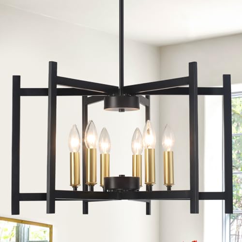 4 Light Kitchen Chandelier,Black Dining Room Light Fixtures Over Table,Modern Chandelier for Dining Room, Rustic Chandelier for Living Room,Modern Industrial Chandelier for,Entryway,Foyer (E12 Bulb)