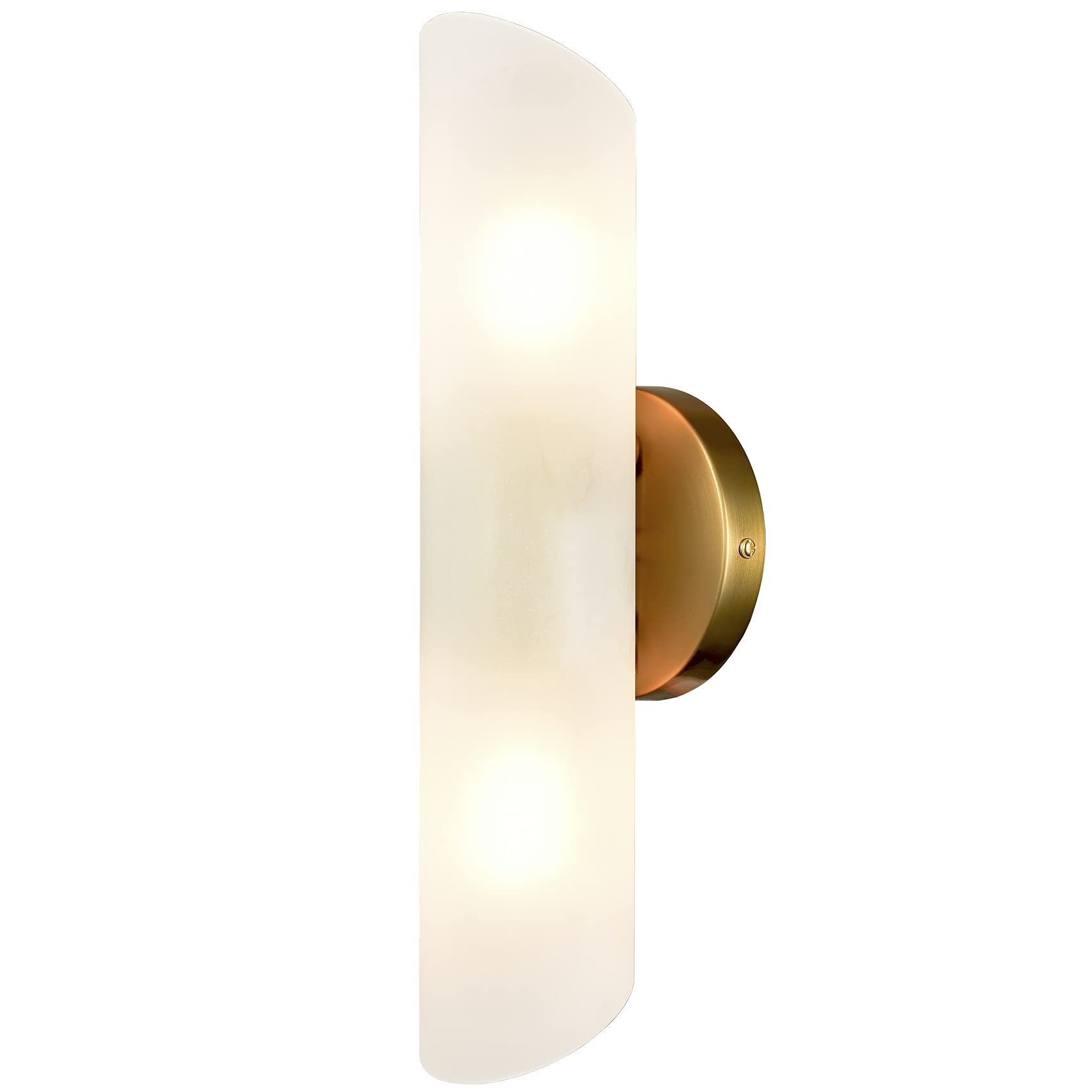 Modern Gold Bathroom Vanity Light Brass Wall Sconces Set of 2 Cylinder Sconce Lighting, 15.4-in