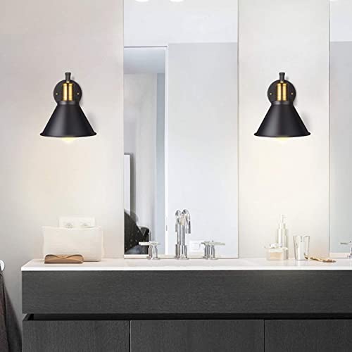 Swing Arm Wall Lamp Plug-in Cord Industrial Wall Sconce, Bronze and Black Finish,with On/Off Switch, E26 Base,1-Light Bedroom Wall Lights Fixtures,Bedside Reading Lamp