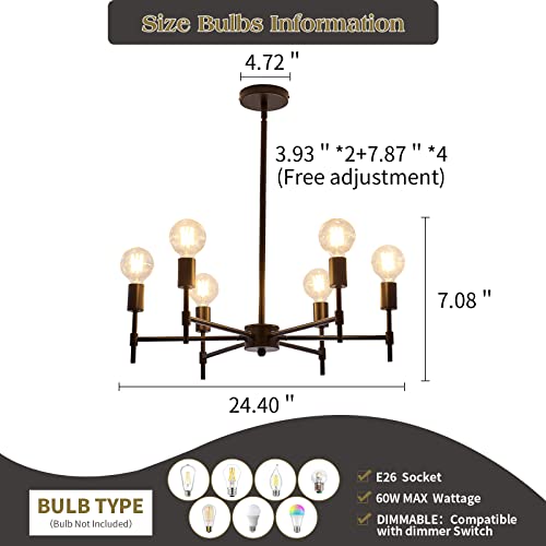 8-Light Gold Candle Chandeliers Modern Farmhouse Ceiling Light Fixture Industrial Lighting for Dining Room Living Room Bedroom Kitchen Island Foyer