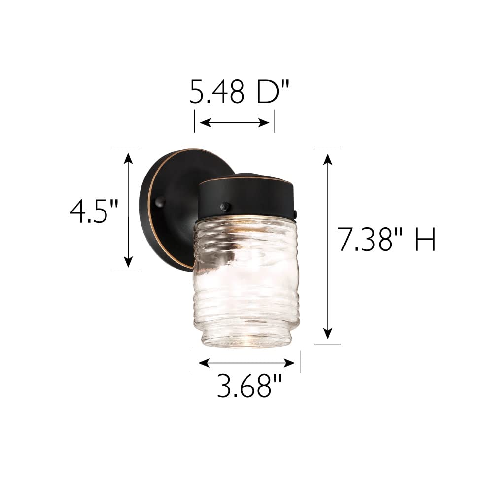 Indoor/Outdoor Integrated LED Wall Light, Black