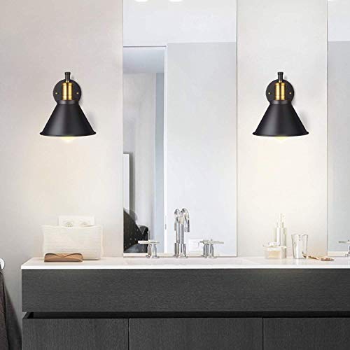 Swing Arm Wall Lamp Plug-in Cord Industrial Wall Sconce, Bronze and Black Finish,with On/Off Switch, E26 Base,1-Light Bedroom Wall Lights Fixtures,Bedside Reading Lamp