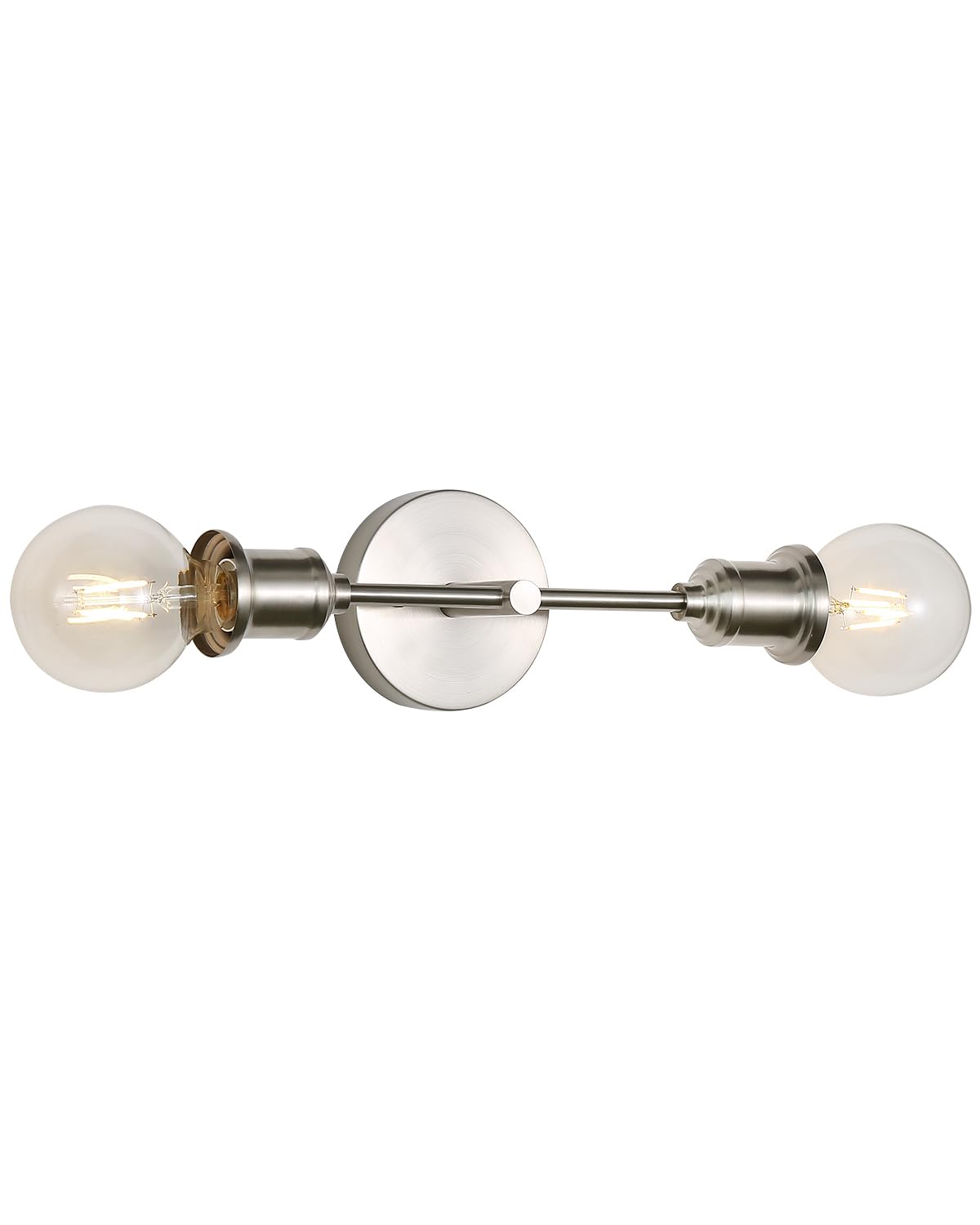 2-Light Vanity Light Fixture, Farmhouse Bathroom Wall Sconce Lighting Fixture, Silver Industrial Wall Light for Bathroom Over Mirror, E26 Base Wall Lamp for Bedroom Hallway (Bulb Not Included)