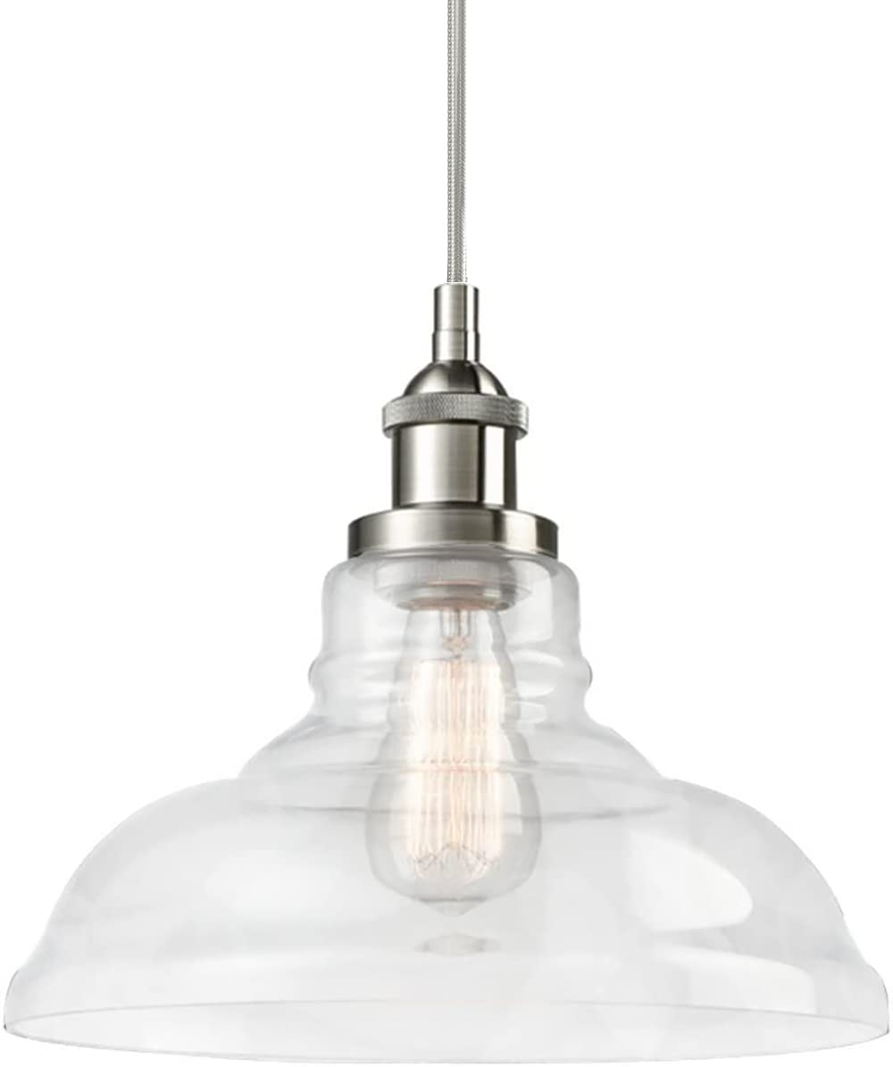 Ecopower Industrial Edison Vintage Style 1-Light Pendant Glass Hanging Light Kitchen Island Dining Pendant Lighting