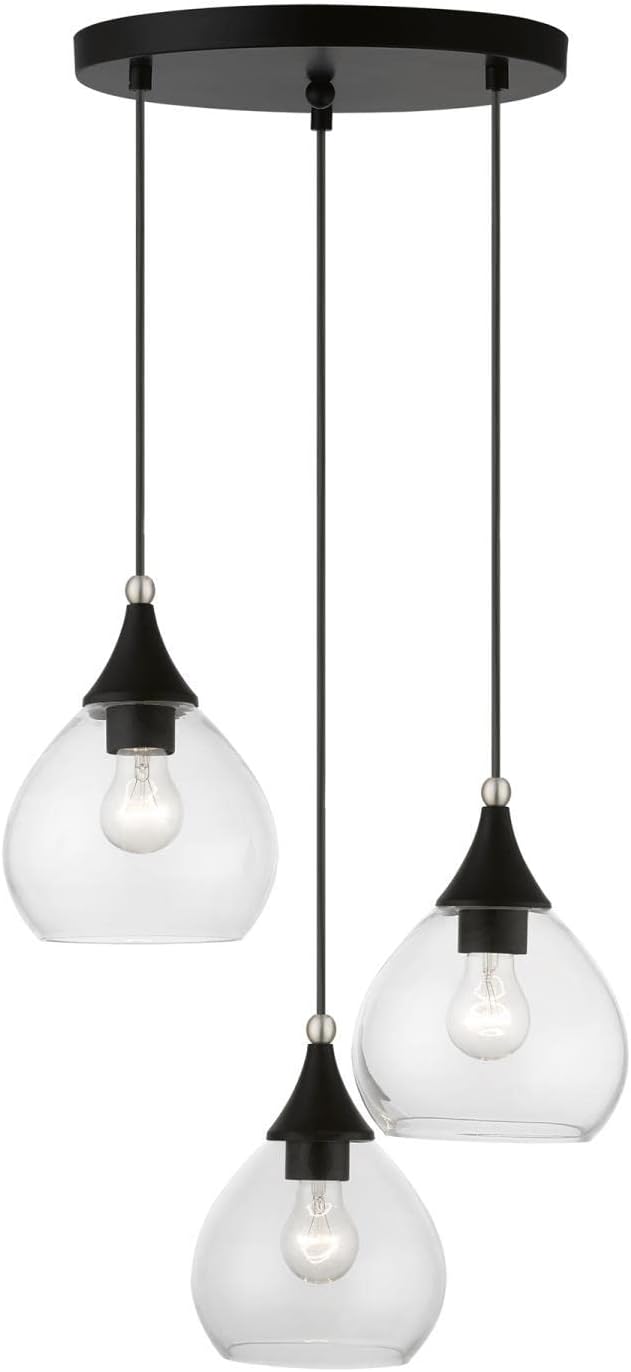 Multi Pendant, Black with Brushed Nickel Accents