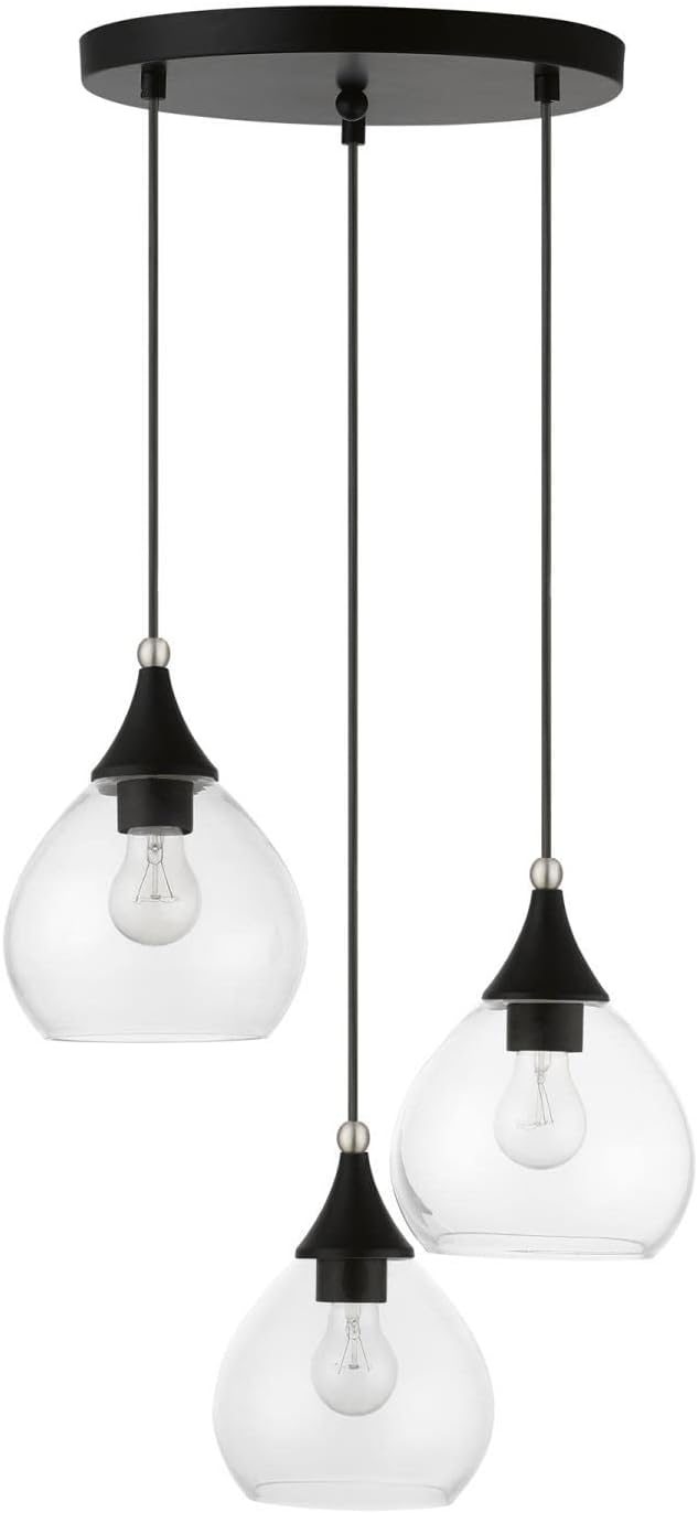 Multi Pendant, Black with Brushed Nickel Accents