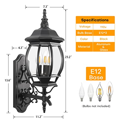 White Outdoor Wall Lantern, Wall Sconce Outside Light Fixtures for Porch Exterior Wall Lantern Waterproof Sconce Lights Wall Lights for Living Room