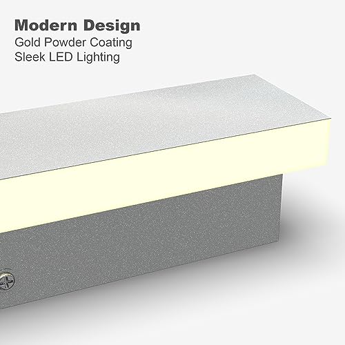 - 24 Inches Modern Outdoor Light Fixture - Rectangular Exterior Light Fixture - 19W 3000K - IP65 Anti Rust - Gold