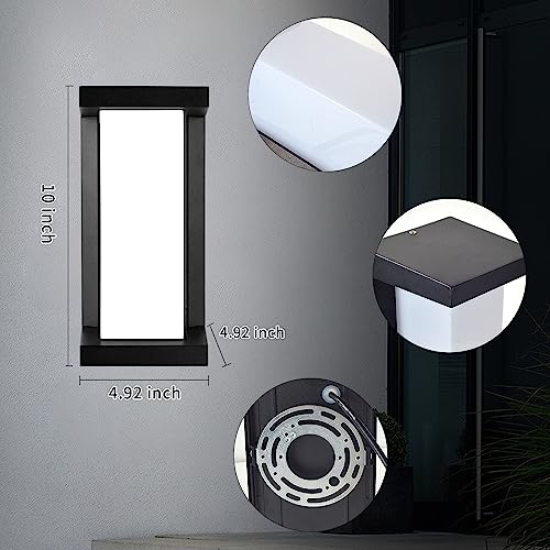 Wrasse Porch Lights Outdoor Waterproof 2000LM 20W Modern Exterior Neutral White Lighting Fixtures 6500K Black Outdoor Light Wall Mount Sconce Wired for House/Garage Front Door Outside