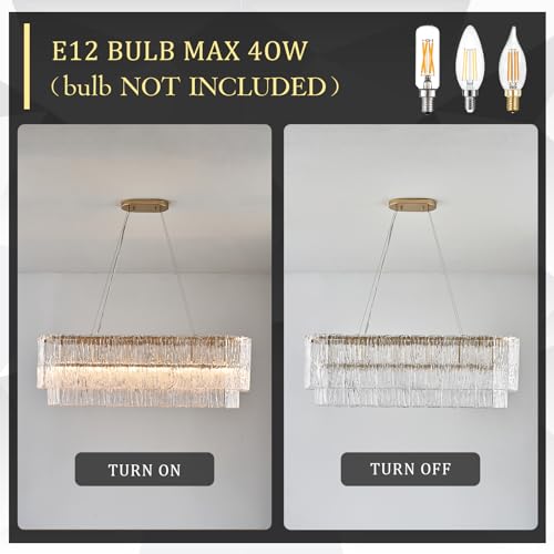 Modern Gold Chandeliers,20” Crystal Glass Pendant Ceiling Light Fixtures 7-Light Round Chandelier Luxury 2 Tiers Hanging Chandelier for Dining Room Foyer Living Room Bedroom