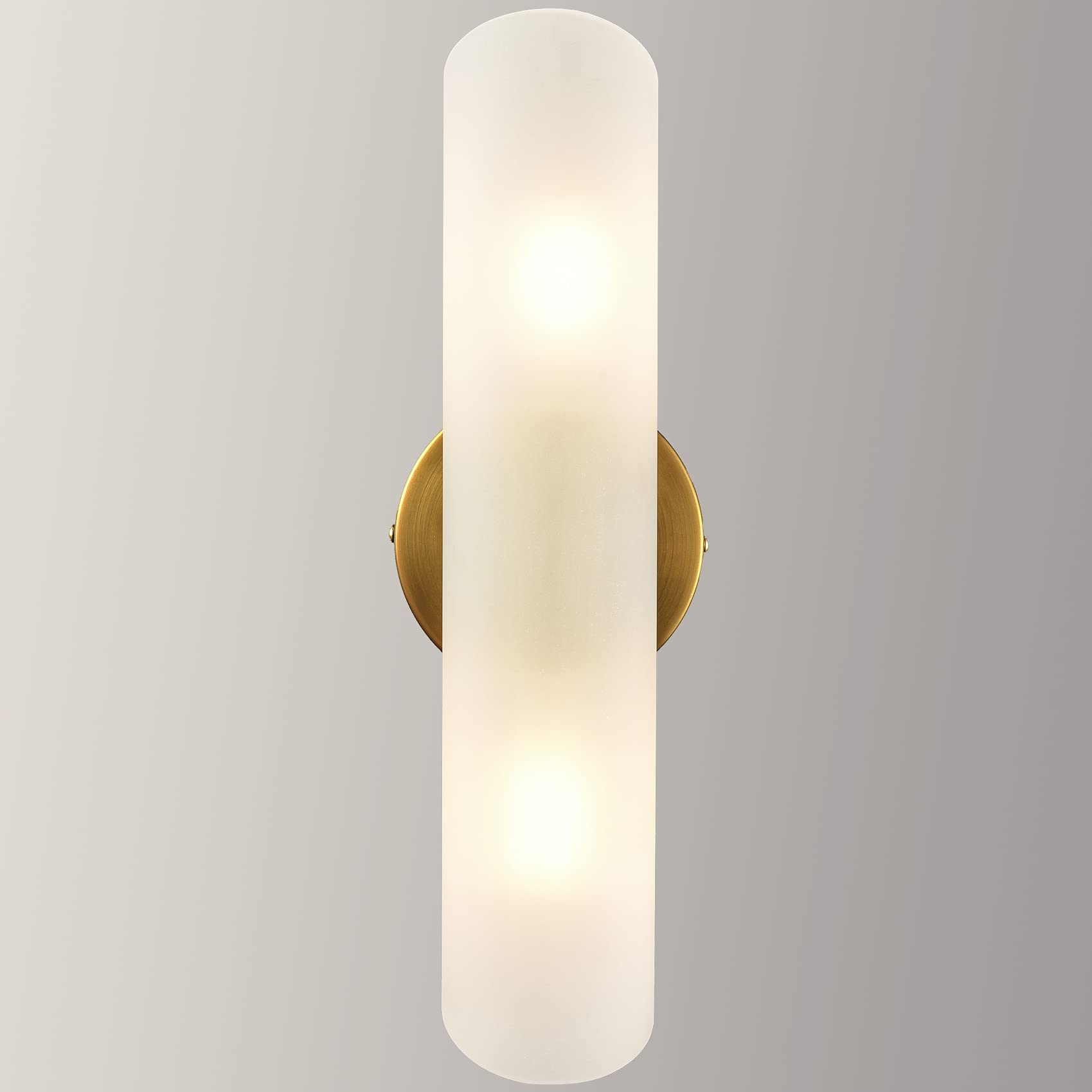 Modern Gold Bathroom Vanity Light Brass Wall Sconces Set of 2 Cylinder Sconce Lighting, 15.4-in