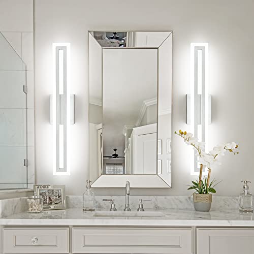 LED Vanity Light Bathroom Vanity Light,31.8 Inch Bathroom Lights Over Mirror 6000K Brushed Nickle