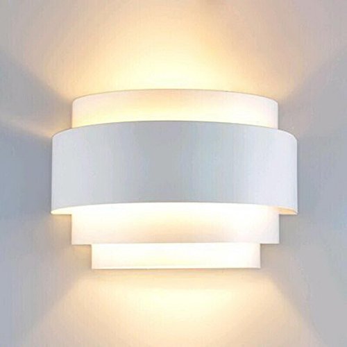 Modern Wall Sconce Indoor Wall Light Fixture Half Moon Metal Wall Lamp White for Stair Hallway Home Theatre Bedroom (1PCS)