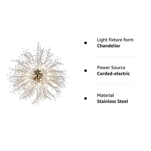 Dandelion Chandelier Firework Chandeliers LED Light Crystal Pendant Lighting Ceiling Light Fixtures Chandeliers Lighting,Dia 23.5 inch