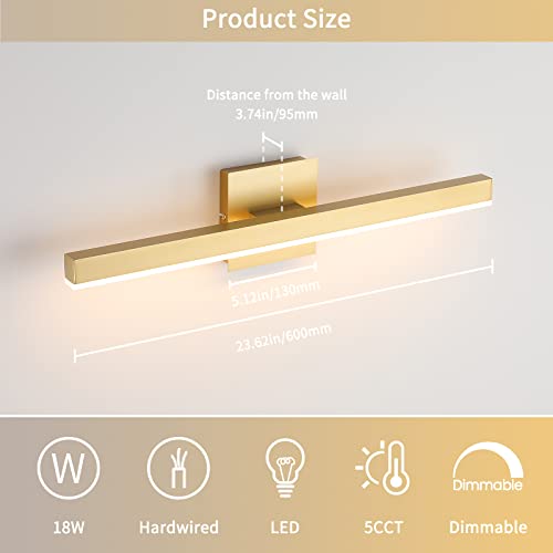 Joossnwell LED Bathroom Vanity Lighting Fixture Modern Bath Light Bar 15.75inch Black Wall Sconce 12W 4000K