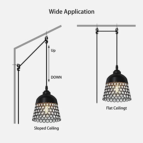 Pendant Light Industrial Vintage Pendant Lamp Retro Farmhouse Ceiling Hanging Light Fixture Black Metal Creative Geometric Diamond Shade Pendant Lighting for Kitchen Island