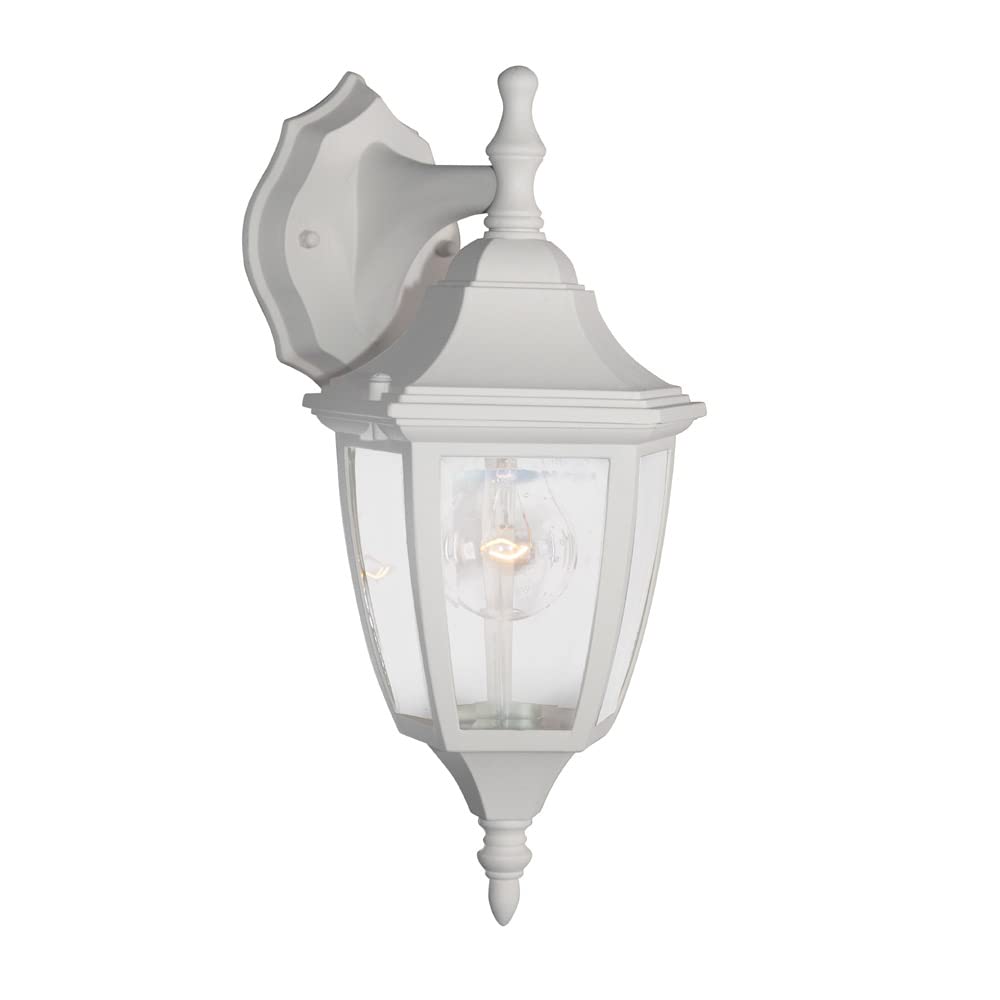 Outdoor Wall Lantern Sconce, 14.25in H, Black