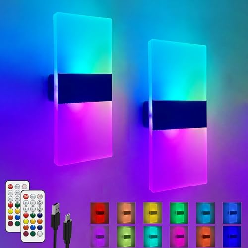 Battery Operated Wall Sconce Set of 2, Rechargeable wall lights Touch Control Dimming Wireless Wall Sconces, LED Magnetic bedside wall lamps Indoor Sconce Wall Decor, for Bedroom, Living Room, Hallway