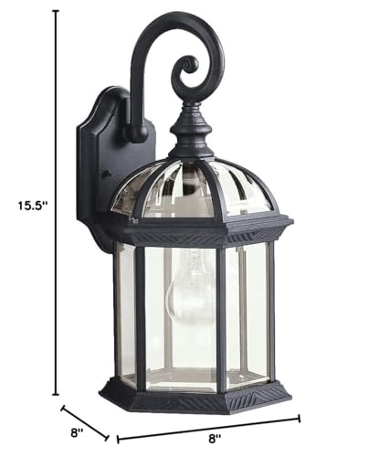 1 Light Outdoor Wall Light with Clear Beveled Glass in Tannery Bronze, 8.25 in