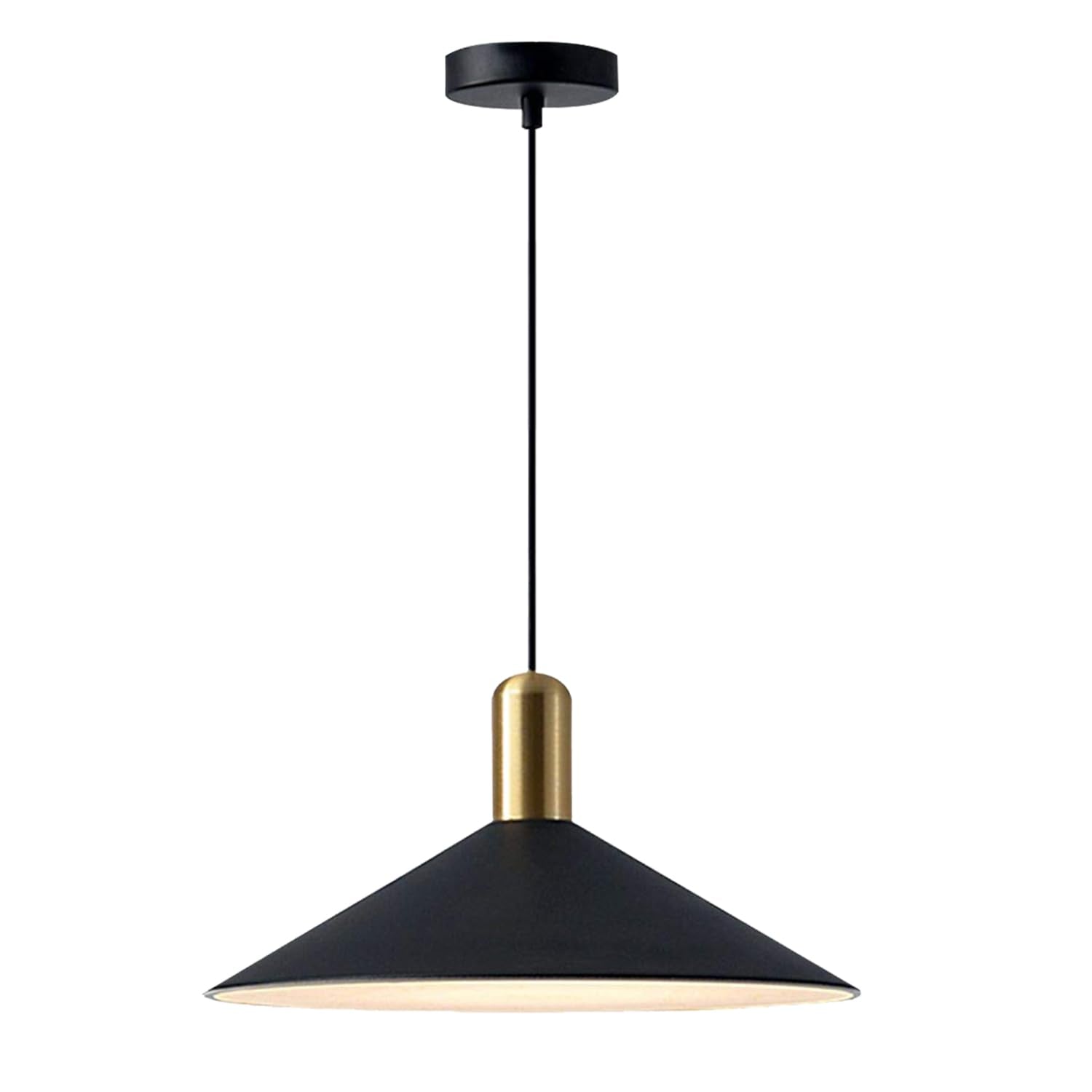 Lighting Mid Century Modern Dome Pendant Light Gold and Black Barn Pendant Light Brass Cone Ceiling Pendant Light Fixture Farmhouse Kitchen Island Lighting (Gold)