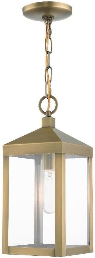 Lighting 1 Light Antique Brass Outdoor Pendant Lantern