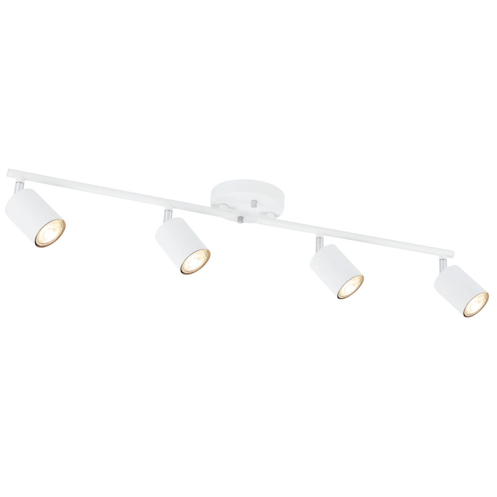 LED 2 Light Track Lighting Kit, Black 2 Way Ceiling Spot Lighting, Flexibly Rotatable Light Head for Kitchen, Living Room, Bedroom, GU10 Bulb Not Included