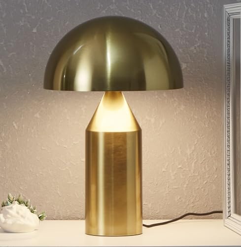 Venus Glass - Contemporary Table Lamp with Glass Shade and Body - Unique Mushroom Table Lamp - Dimmable LED Light Bulbs for Bedroom Reading, Great Décor for Living Rooms, Offices