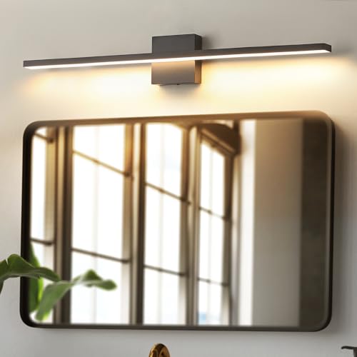 Gold Bathroom Light Fixtures Over Mirror, 20 Inch Brushed Brass Bathroom Vanity Light, LED Modern Wall Sconce 3000K Bar Vanity Lights for Bathroom Mirror Cabinets Bedroom