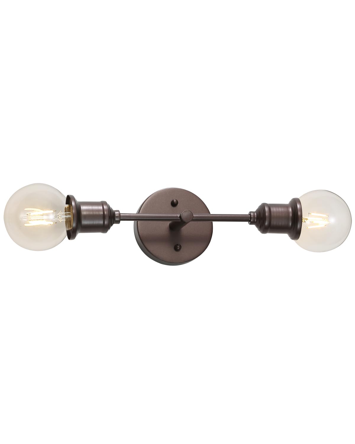 2-Light Vanity Light Fixture, Farmhouse Bathroom Wall Sconce Lighting Fixture, Silver Industrial Wall Light for Bathroom Over Mirror, E26 Base Wall Lamp for Bedroom Hallway (Bulb Not Included)