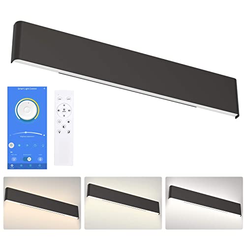 24in/20W Matte Black Modern Vanity Light Up and Down LED Vanity Light for Bathroom Wall Lighting Fixtures (Cool White 5000K)