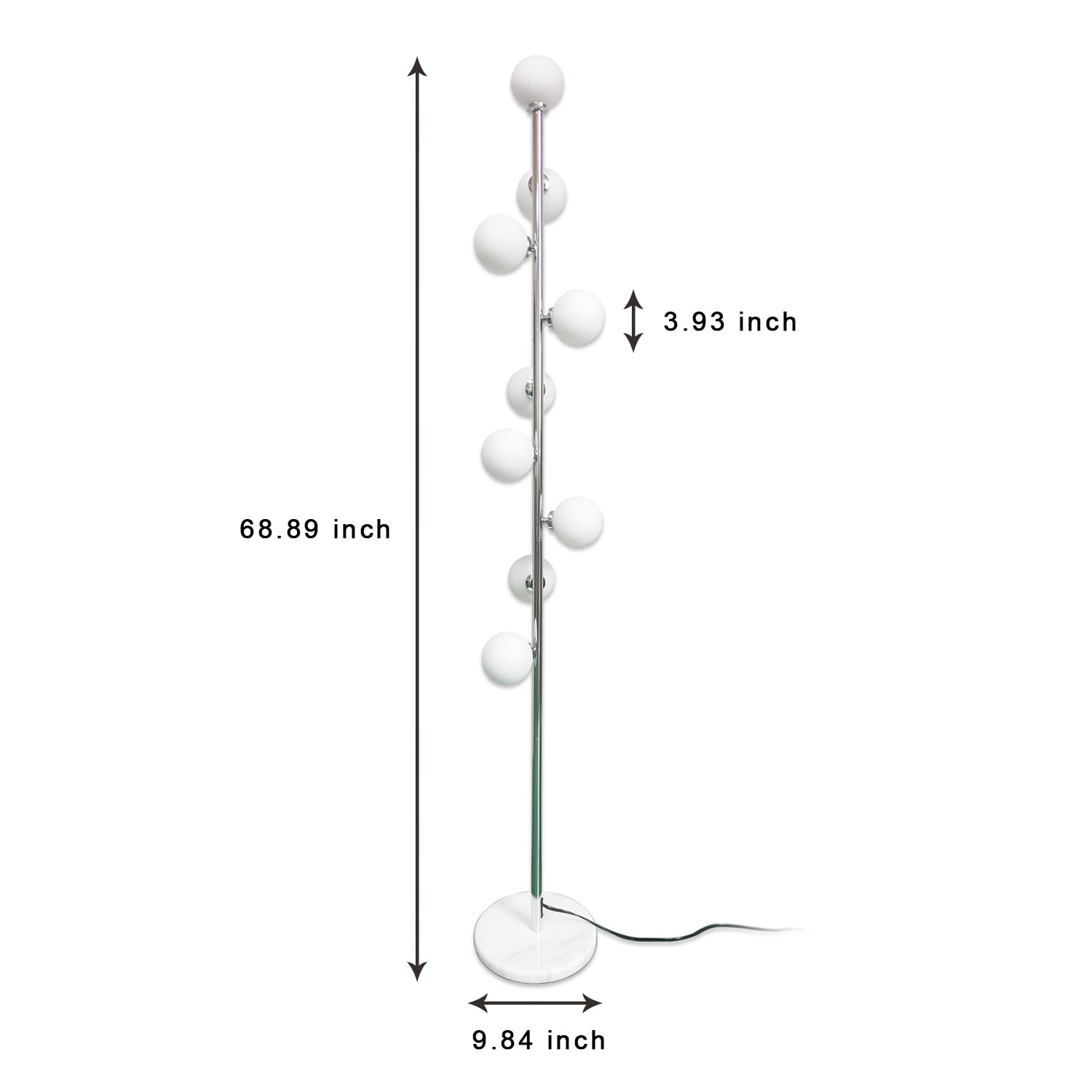 Lighting KU300198 Cozy Elegant Modern Creative Floor Lamp for Living Room,Bedroom,Office,9 Lights