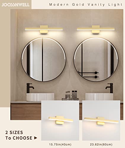 Joossnwell LED Bathroom Vanity Lighting Fixture Modern Bath Light Bar 15.75inch Black Wall Sconce 12W 4000K