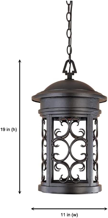 1-Light Outdoor Hanging Lantern, 19in H, Oil Rubbed Bronze