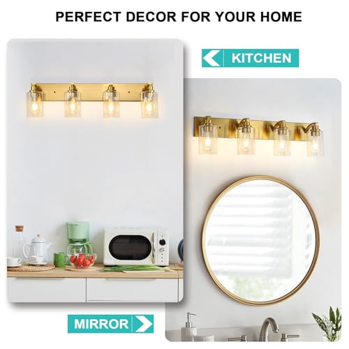 2-Light Bathroom Light Fixtures Modern Chrome Vanity Lights for Bathroom Lighting fixtures Over Mirror with Clear Glass Shade for Cabinet Mirror Bedroom Hallway