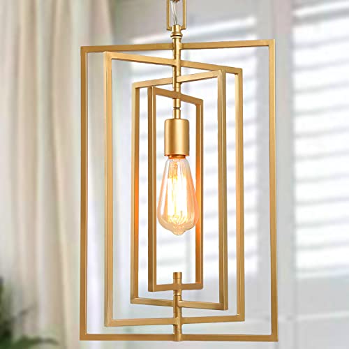 Gold Chandelier, Pendant Lighting for Kitchen Island with Adjustable Framework, W12 xH20.4