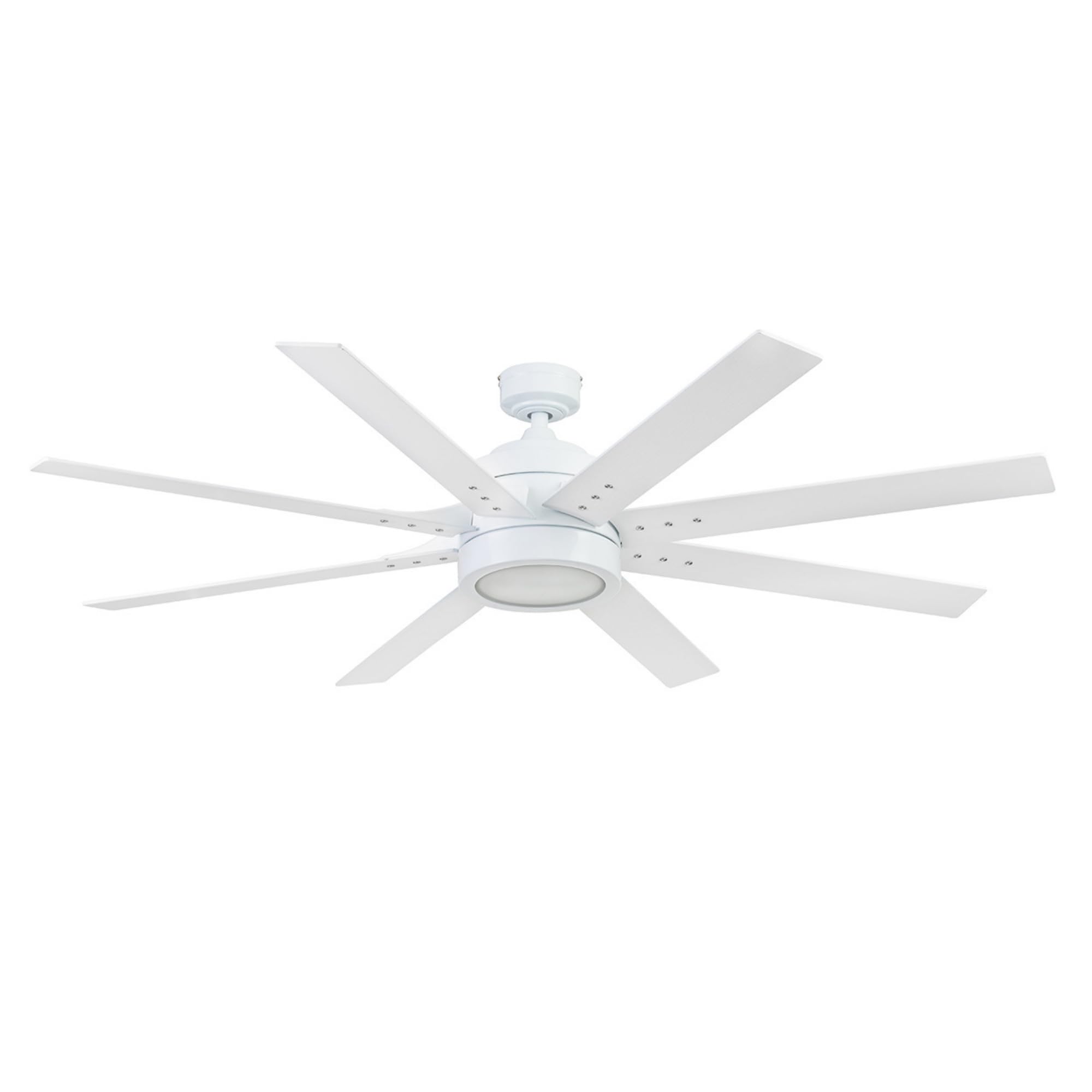 Ceiling Fans Xerxes, 62 Inch Contemporary LED Ceiling Fan with Light and Remote Control, 8 Blades with Dual Finish, Reversible Motor - 51628-01 (Brushed Nickel)