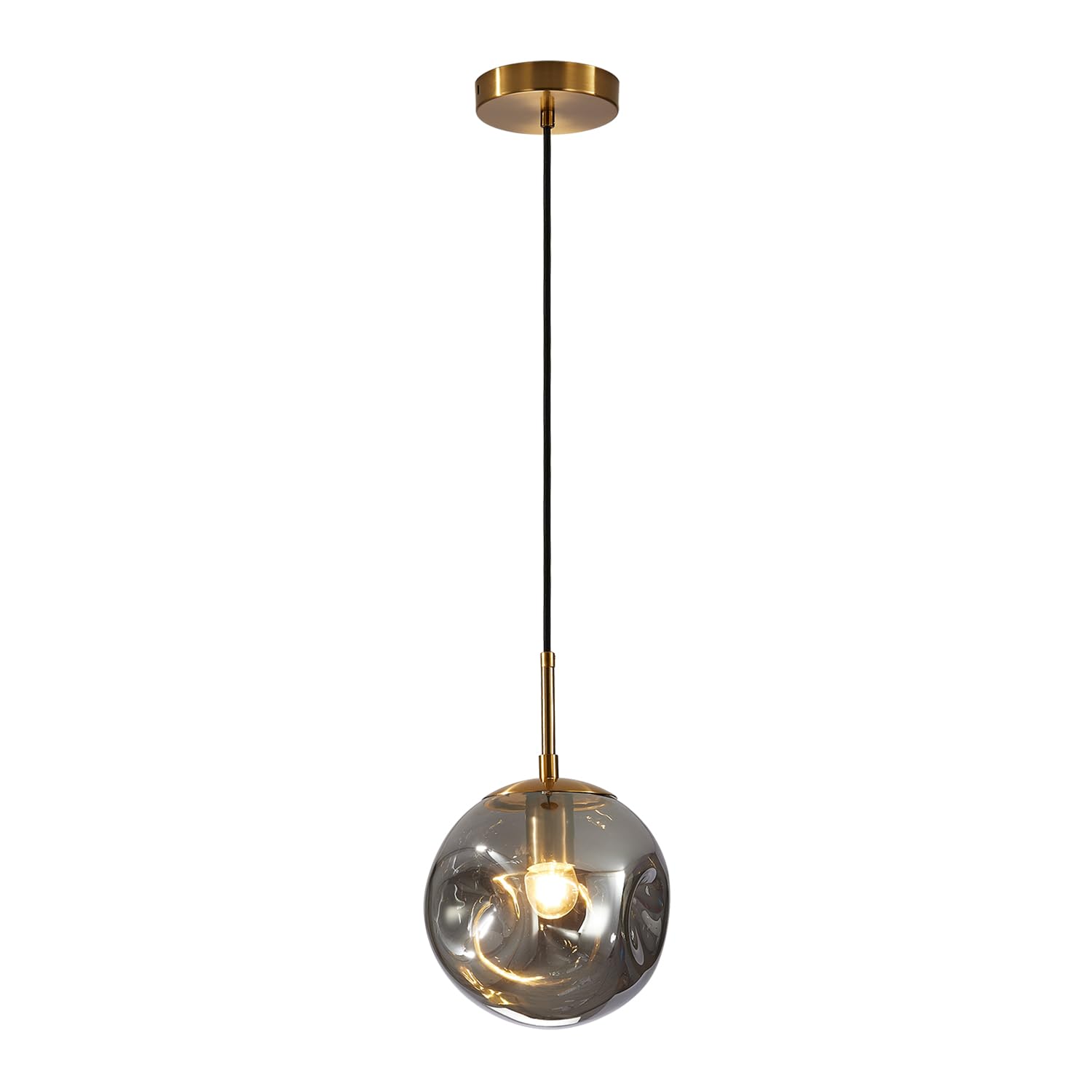 BOKT Modern Gold Kitchen Island Pendant Light Mid Century 3-Lights Globe Pendant Light Fixture Cluster Multi Light Pendant Lighting Bedside Glass Ball Pendant Lamp