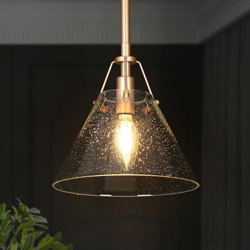 Gold Pendant Light, Modern Pendant Lights Kitchen Island with Frosted Glass Pendant Hanging Lights for Dining Room, Kitchen, Bedroom