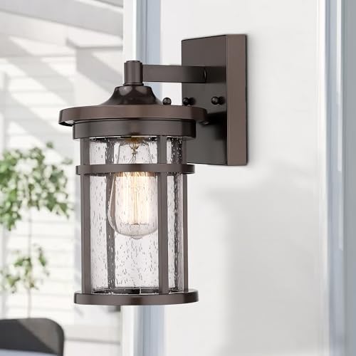 Outdoor Wall Sconces, Exterior Wall Lantern, Outdoor Wall Lighting Fixture, Outdoor Wall Mounted Lights, Outdoor Wall Lights for Patio, Porch, Garden,Balcony (Black, 12" H)