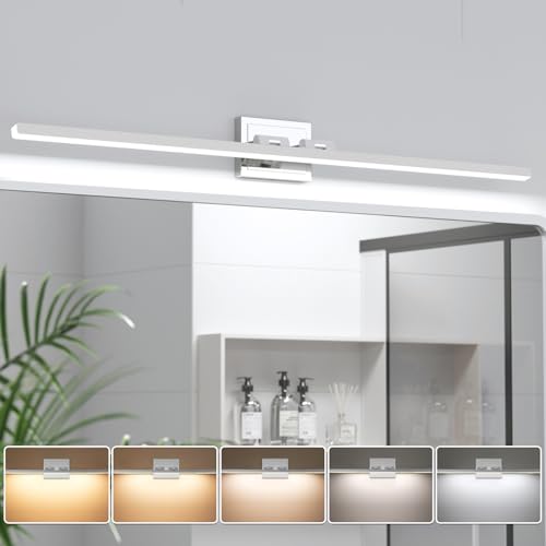 Modern Bathroom Vanity Light 24 inch, Rotatable, 14W Dimmable 5CCT Led Bathroom Light Fixture Over Mirror, Black Bar Vanity Light for Bathroom Mirror Restroom-ETL Certificated