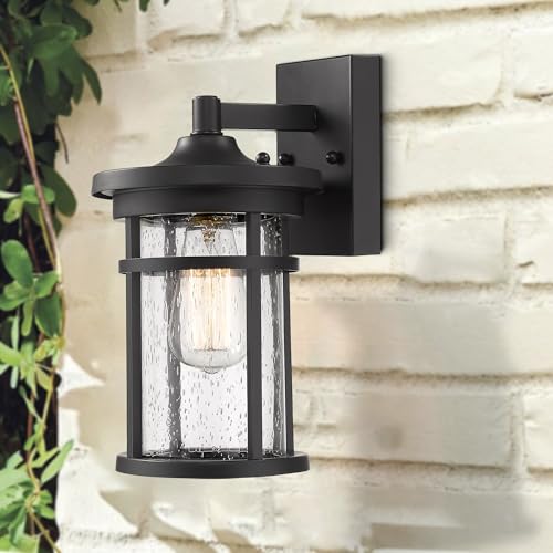 Outdoor Wall Sconces, Exterior Wall Lantern, Outdoor Wall Lighting Fixture, Outdoor Wall Mounted Lights, Outdoor Wall Lights for Patio, Porch, Garden,Balcony (Black, 12" H)