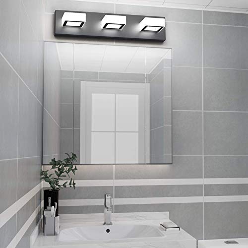 LED Modern Black Bathroom Vanity Lights 3 Lights Acrylic Modern Black Bathroom Wall Lighting Fixtures