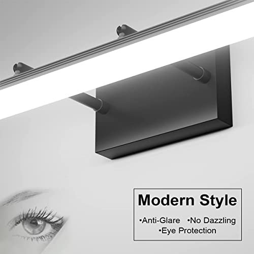 31.5 inch Modern Black Vanity Light Adjustable Bathroom Light Fixtures Over Mirror Rotatable Vanity Lighting 5500K