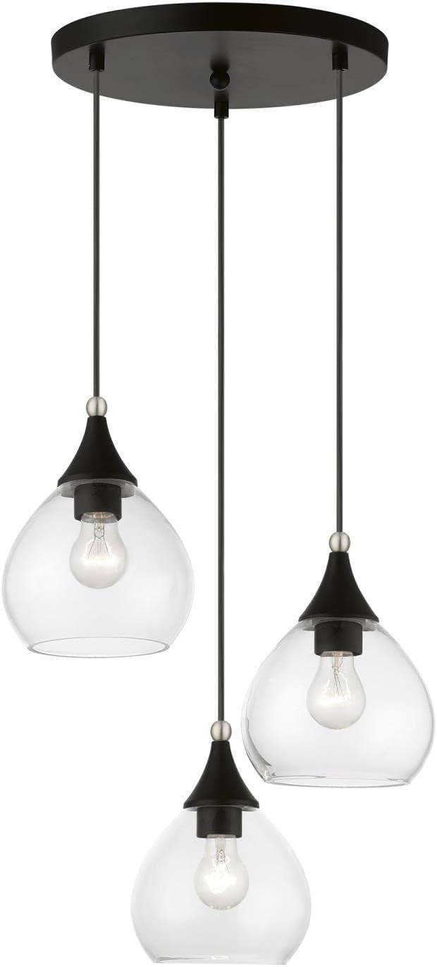 Multi Pendant, Black with Brushed Nickel Accents