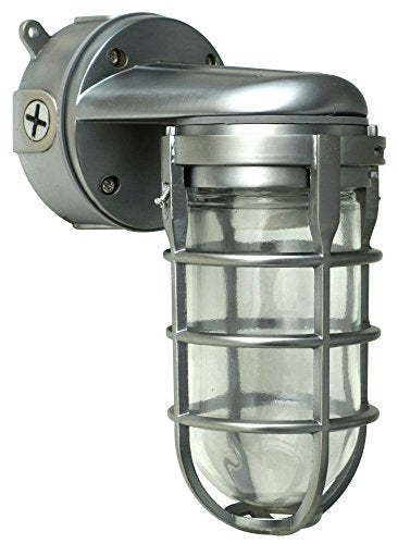 Wall Mount Light in Hammered Black Finish Sturdy Die Cast Aluminum Cage; 100 Watt Incandescent; Industrial Design; Suitable for Indoor and Outdoor Use