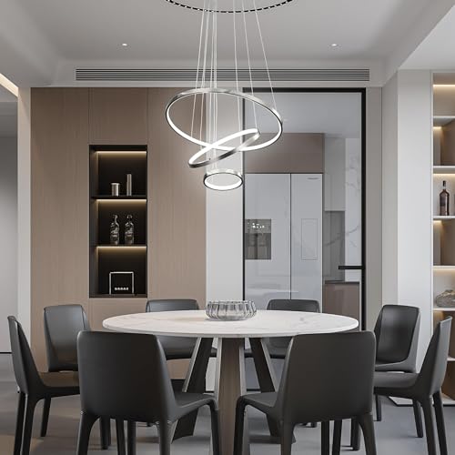 Modern LED Chandelier Contemporary Pendant Lighting Ring Light Fixture Gold with 4000K and 59in Height Adjustable Hanging Lamp for Kitchen Island Hallway Foyer Closet Corridor