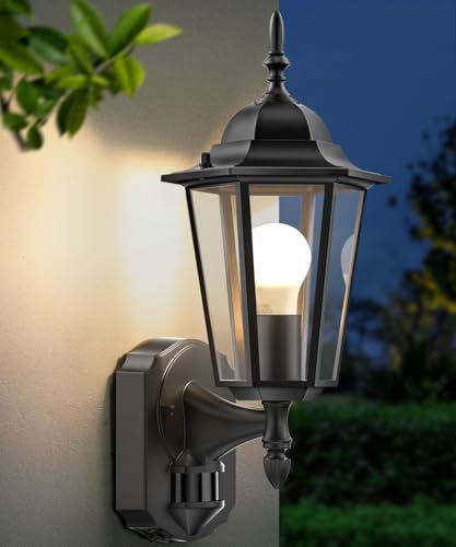 Motion Sensor Outdoor Lights, Upgrade Dusk to Dawn Exterior Light Fixture Wall Mounted, 100% Anti-Rust Aluminum Waterproof Porch Lights for Patio Front Door Garage